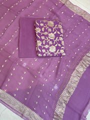 Pure Khaddi Georgette Banarasi Dress material - The Handlooms