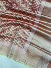 Pure Tissue Reshmi Zari Banarasi Brocade Handloom Saree - The Handlooms