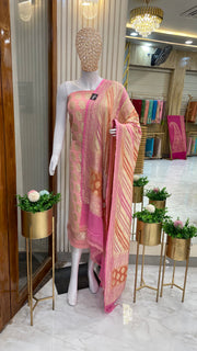 Pure Khaddi Georgette Banarasi Dress material - The Handlooms