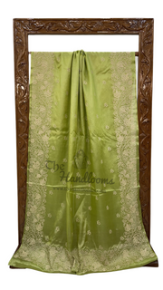 Tussar Silk Handloom Banarasi Saree With Chikankari - The Handlooms