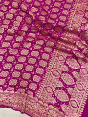 Pure Georgette Banarasi Bandhej Handloom Dupatta - The Handlooms