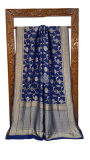 Tussar Georgette Handloom Banarasi Saree - The Handlooms