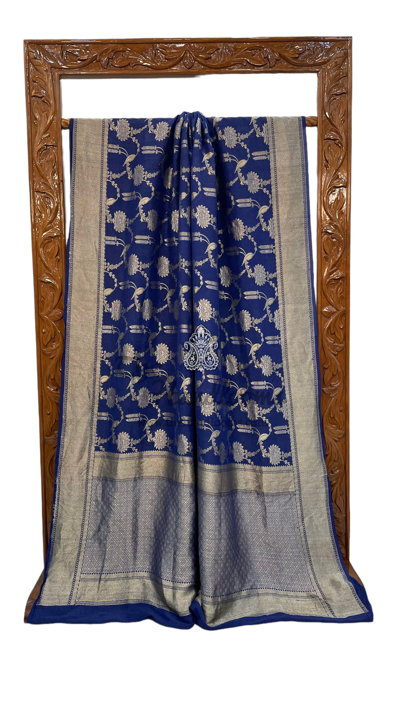 Tussar Georgette Handloom Banarasi Saree - The Handlooms
