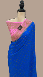 Khaddi Crepe Georgette Banarasi Saree -  Antique zari - The Handlooms