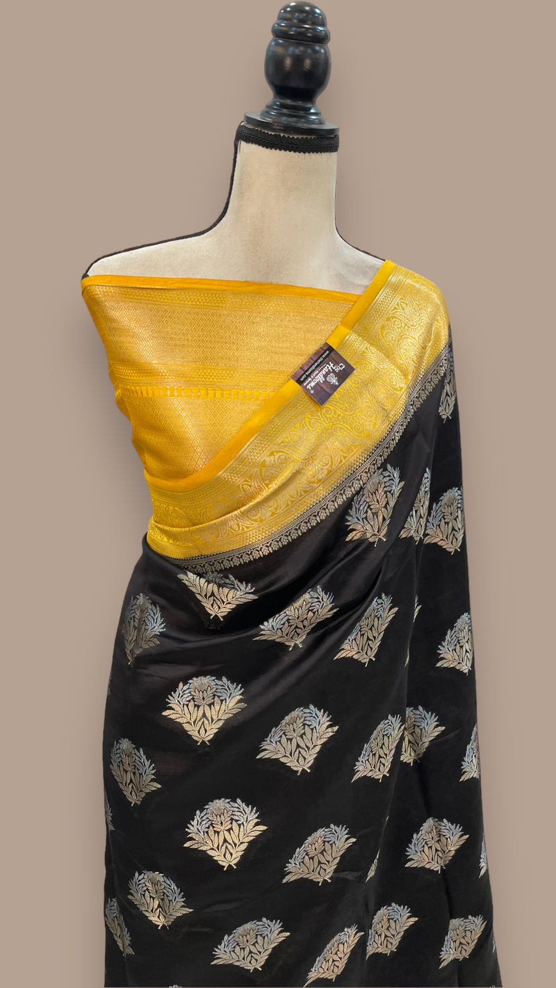 Pure Mango Silk Banarasi Handloom Saree - The Handlooms