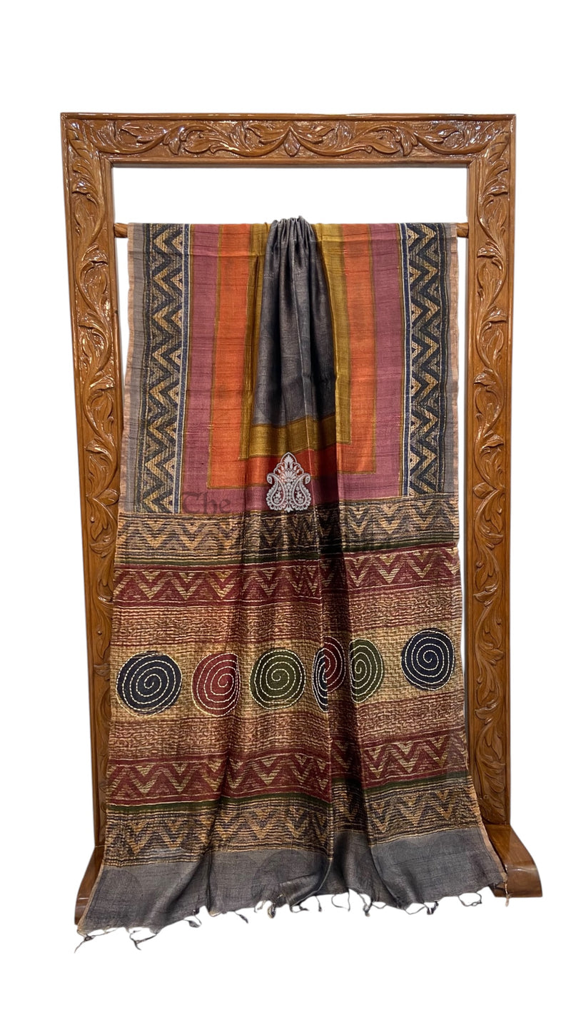 Pure Tussar Silk Handloom Banarasi Saree