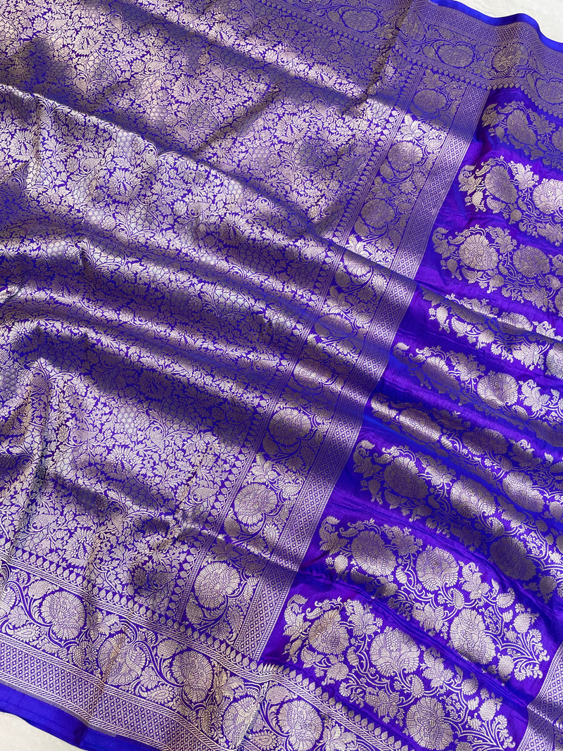 Pure Katan Silk Banarasi Handloom Saree - Tanchui Brocade - The Handlooms