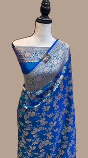 Pure Katan Silk Banarasi Handloom Saree - All Over Jaal Work - The Handlooms