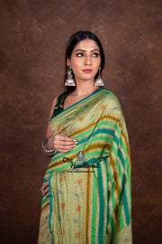 Pure Khaddi Georgette Banarasi Saree -  Antique zari - The Handlooms