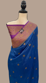 Tussar Georgette Handloom Banarasi Saree - All over kadua work - The Handlooms