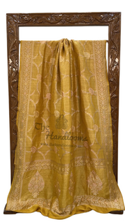 Pure Tussar Georgette Brocade Handloom Banarasi Saree - The Handlooms