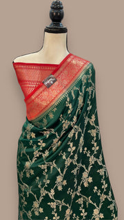 Pure Mango Silk Banarasi Handloom Saree - The Handlooms