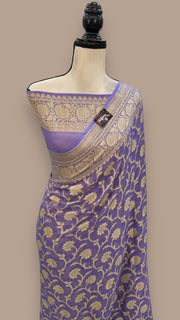 Pure Chiffon Khaddi Banarasi Saree - The Handlooms