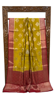 Pure Mango Silk Banarasi Handloom Saree - The Handlooms
