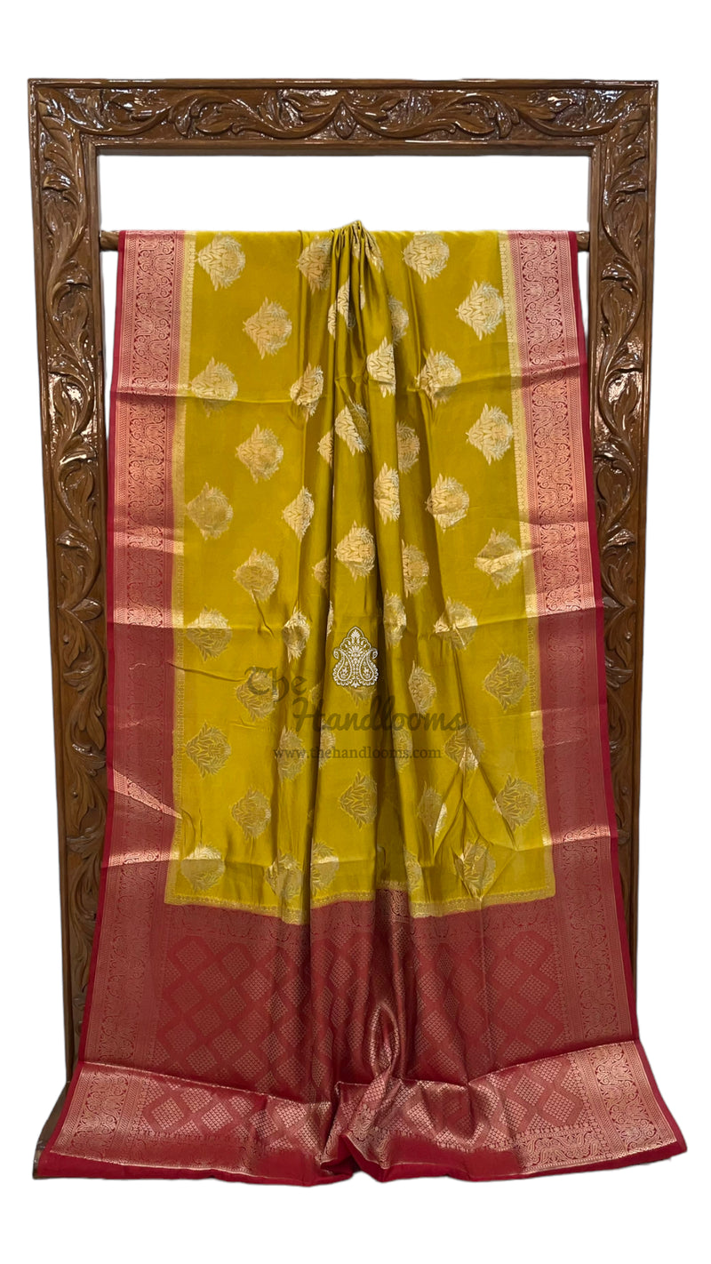 Pure Mango Silk Banarasi Handloom Saree - The Handlooms