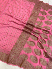 Khaddi Georgette Banarasi Saree -  Antique zari - The Handlooms