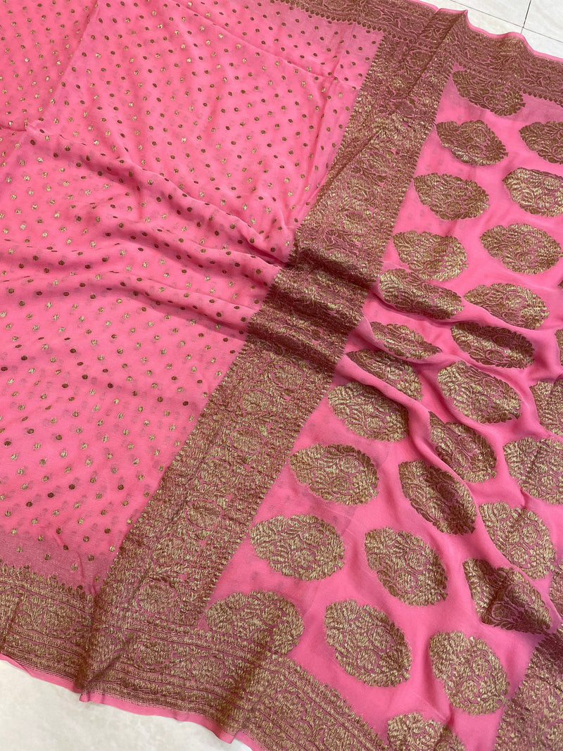 Khaddi Georgette Banarasi Saree -  Antique zari - The Handlooms