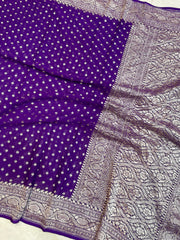 Pure Khaddi Georgette Dupatta - water zari - The Handlooms