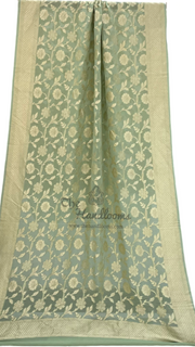 Pure Khaddi Georgette Dupatta - water zari - The Handlooms