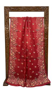 Tussar Silk Handloom Banarasi Saree With Chikankari - The Handlooms