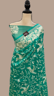 Pure Organza Chikankari Handloom Banarasi Saree - The Handlooms