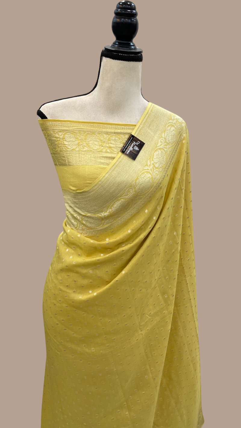 Moonga Georgette Handloom Banarasi Saree - The Handlooms