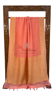 Khaddi Georgette Handloom Banarasi Saree - Gold Zari - The Handlooms