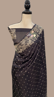 Tussar Silk Handloom Banarasi Saree With Chikankari - The Handlooms