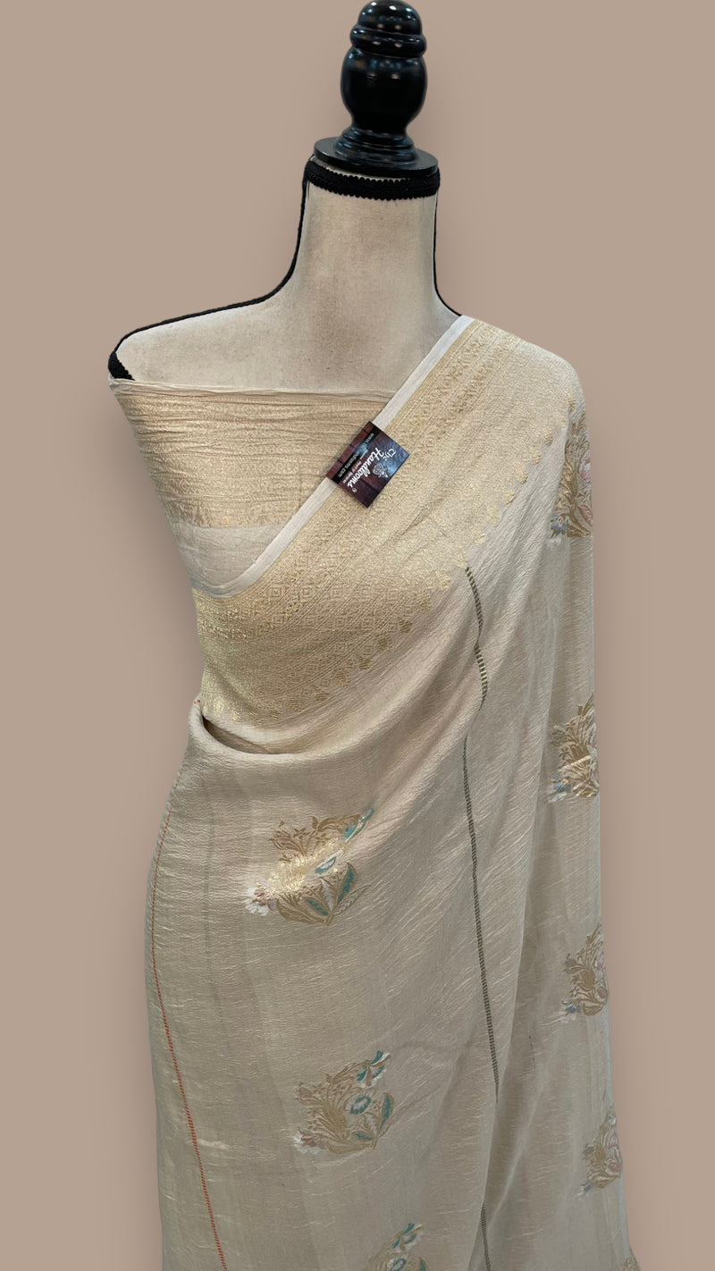 Tussar Georgette Handloom Banarasi Saree - The Handlooms