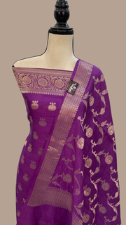 Pure Chiniya Silk Handlooms Banarasi Dress material - The Handlooms