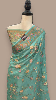 Tussar Silk Handloom Banarasi Saree With Chikankari - The Handlooms