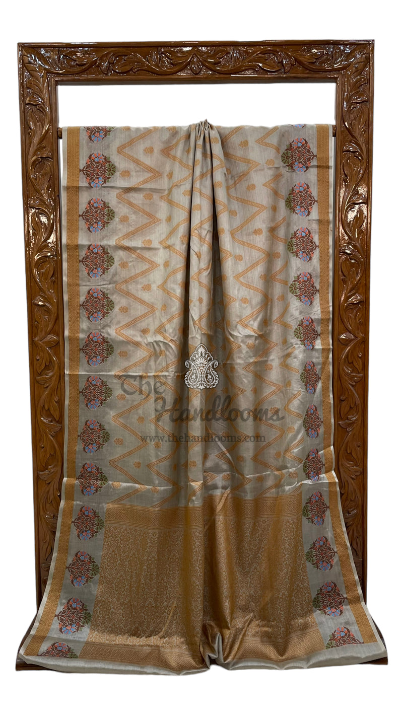 Pure Tussar Silk Handloom Banarasi Saree - The Handlooms