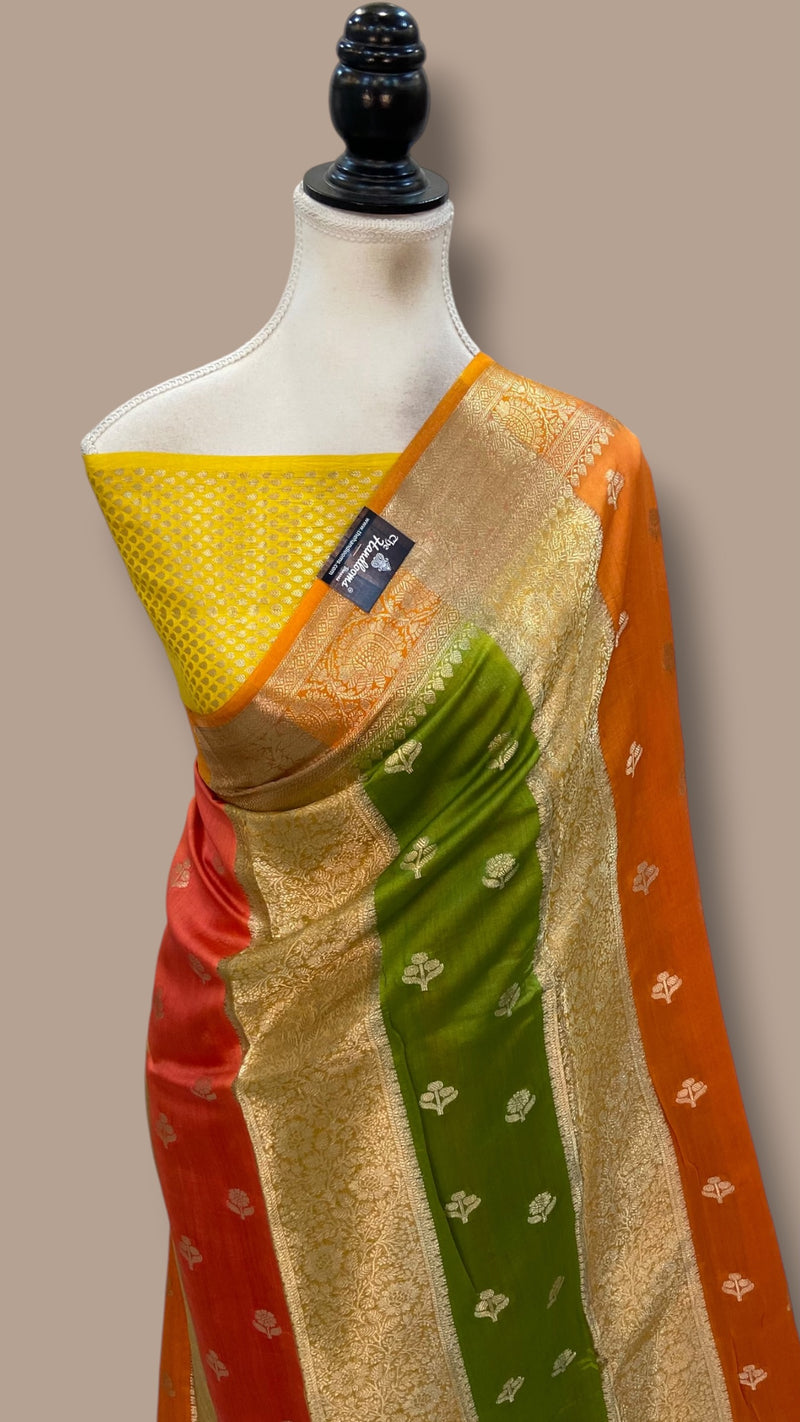 Pure Chiniya Tissue Silk Handloom Banarasi Saree