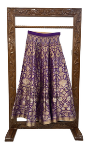 Pure Katan Silk Handloom Banarasi Lehenga All Over Sona Roopa Jaal Work With Stitched - The Handlooms