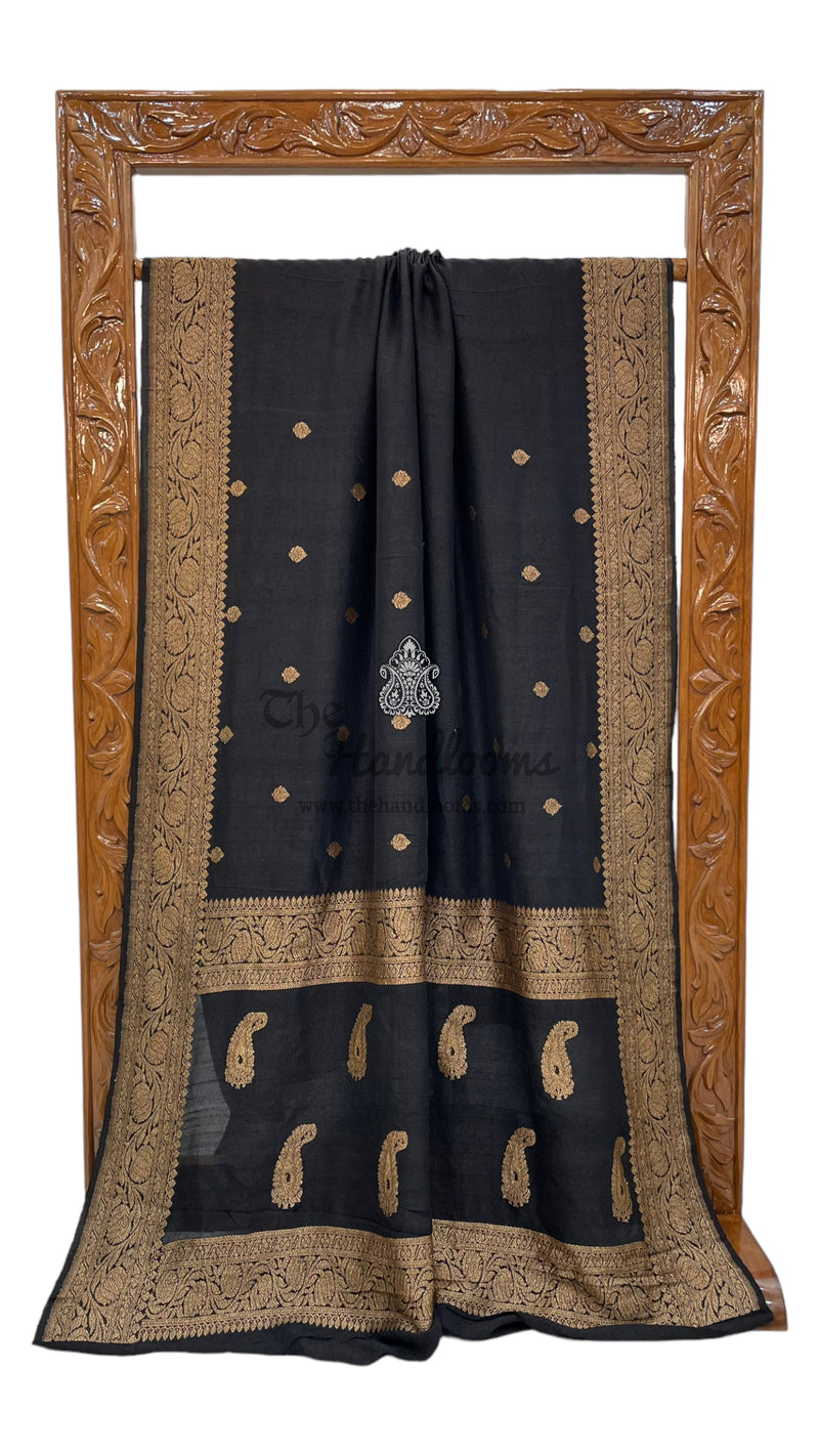 Tussar Georgette Handloom Banarasi Saree - All over kadua work - The Handlooms