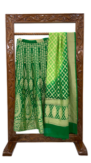 Pure Khaddi Georgette Handloom Banarasi Lehenga - Stitched - The Handlooms