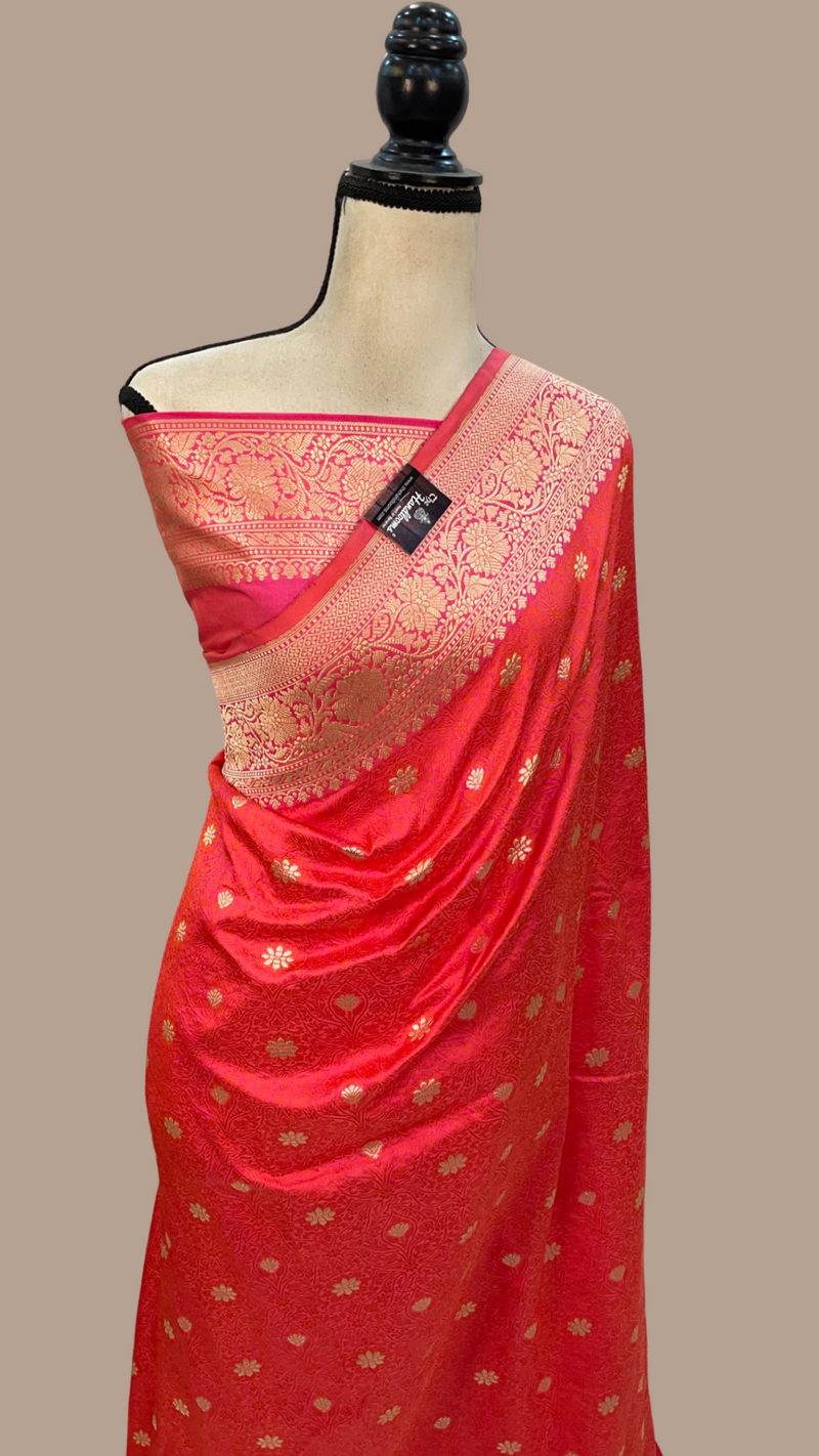 Pure Katan Silk Banarasi Handloom Saree - Tanchui Brocade - The Handlooms