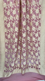 Pure Khaddi Georgette Dupatta - water zari - The Handlooms