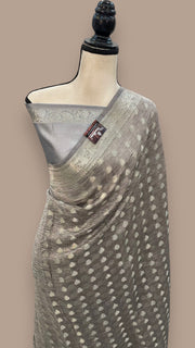 Pure Kora Tissue Crush Handloom Banarasi Saree - The Handlooms