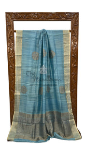 Pure Matka Tussar Silk Handloom Banarasi Saree - The Handlooms