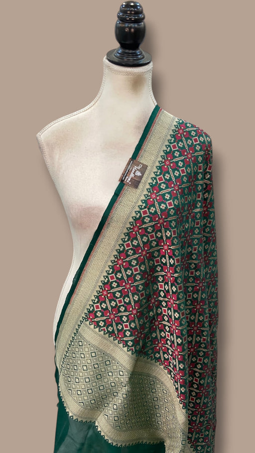 Pure Katan Silk Handloom Banarasi Dupatta - Meenakari - The Handlooms