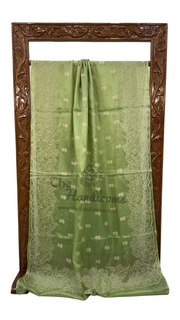 Tussar Silk Handloom Banarasi Saree With Chikankari - The Handlooms