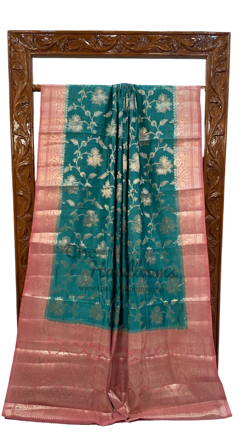Pure Chiniya Silk Handloom Banarasi Saree - The Handlooms