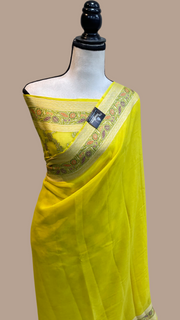 Pure Chiffon Khaddi Banarasi Saree - The Handlooms