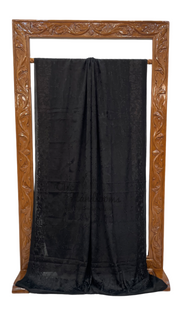 Black Pure Georgette Chikankari Handloom Banarasi Saree - The Handlooms