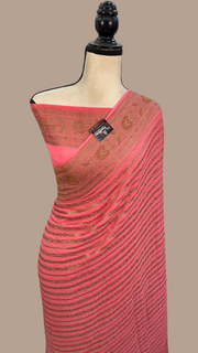 Pure Khaddi Crepe Georgette Banarasi Saree -  Antique zari - The Handlooms