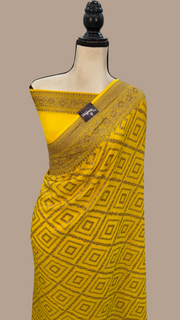 Khaddi Crepe Georgette Banarasi Saree -  Antique zari - The Handlooms