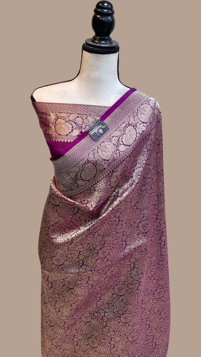 Pure Katan Silk Banarasi Handloom Saree - Tanchui Brocade - The Handlooms