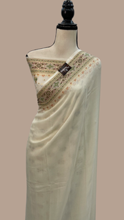 Pure Chiffon Khaddi Banarasi Saree - The Handlooms
