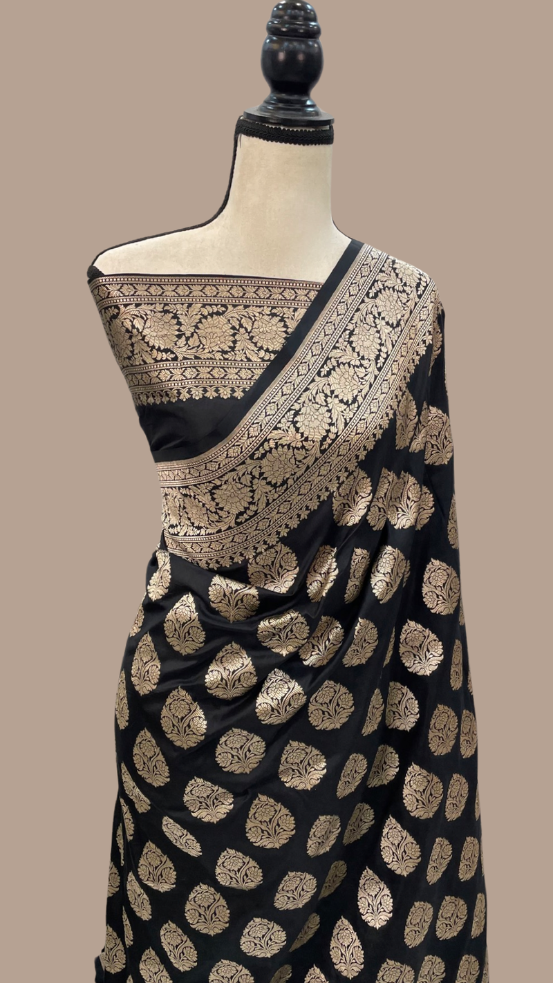 Pure Katan Silk Banarasi Handloom Saree - All Over Jaal Work - The Handlooms